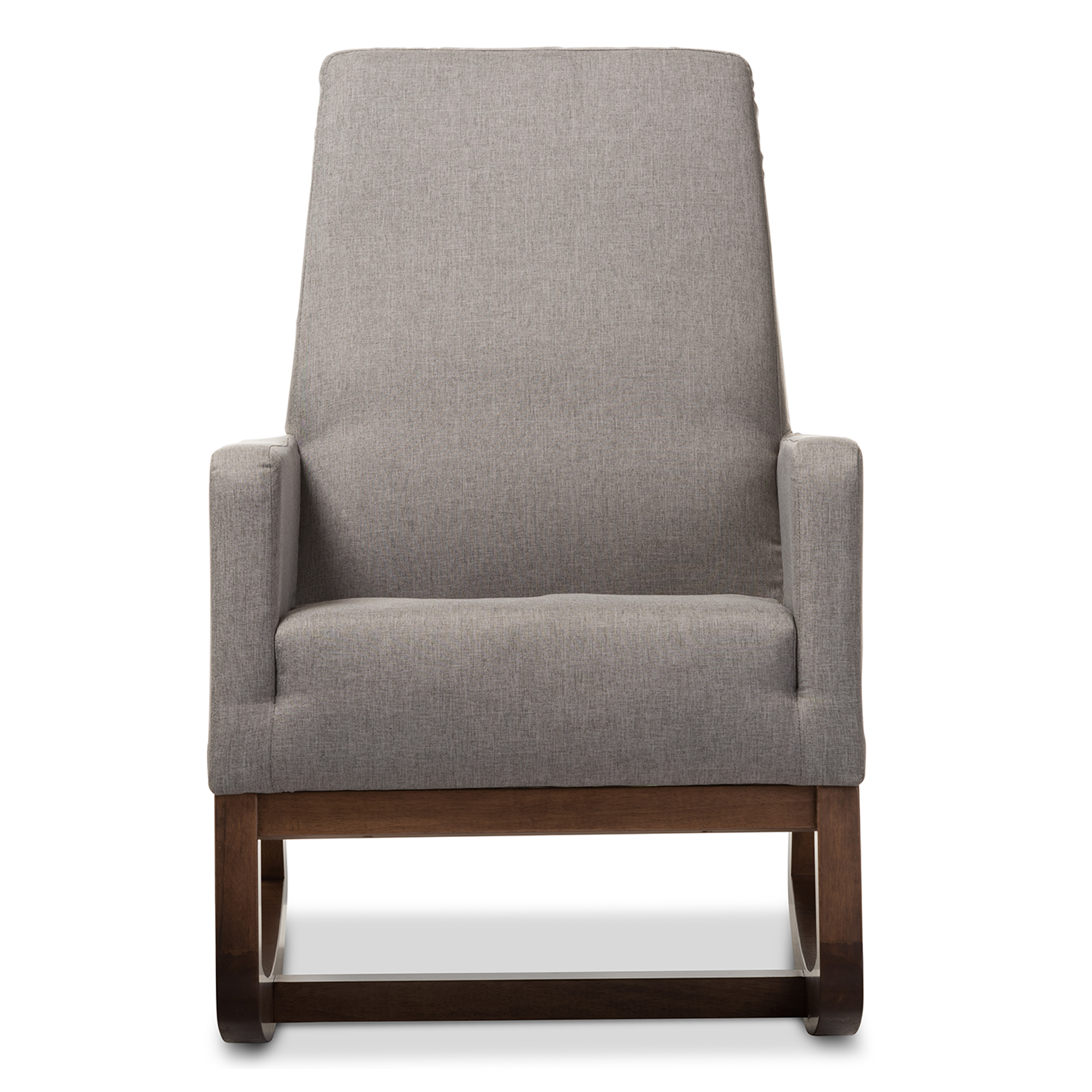 Baxton Studio Yashiya Mid-century Retro Modern Grey Fabric Upholstered Rocking Chair